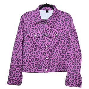 Purple Leopard Print Women's Jean Jacket💕
